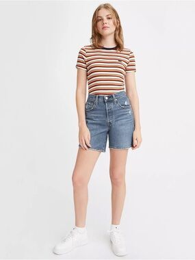 Levi's 501 Womens Mid Thigh Jean Shorts- Size 25